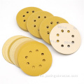 Discos de papel de lija abrasivo amarillo de 5 pulgadas